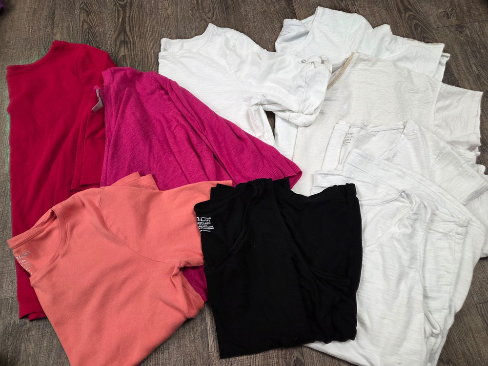 Chico's Tank Shirt Blouse Top Lot of 9 Red Pink Coral Black White Ivory Large